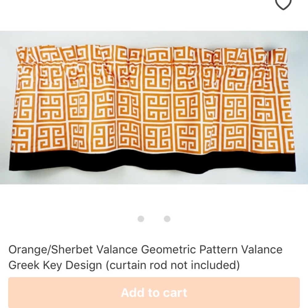 Custom made valances (price includes 2 valances)